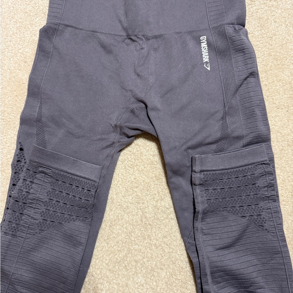 Gymshark Charcoal Leggings with Textured Panels